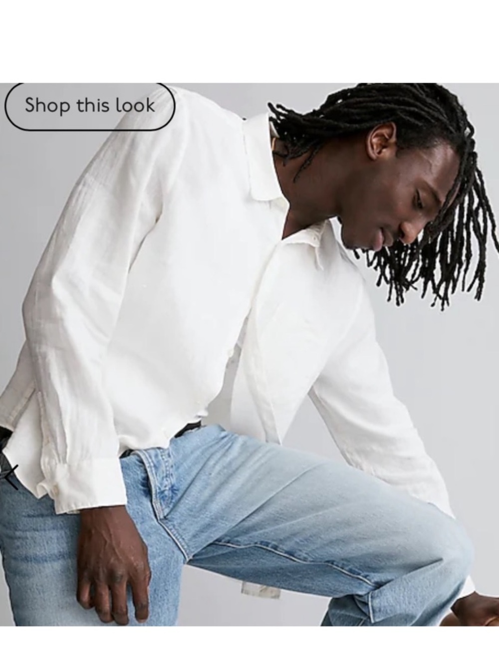 Madewell 🌿 Linen Easy Fit Long-Sleeve Shirt Sz M